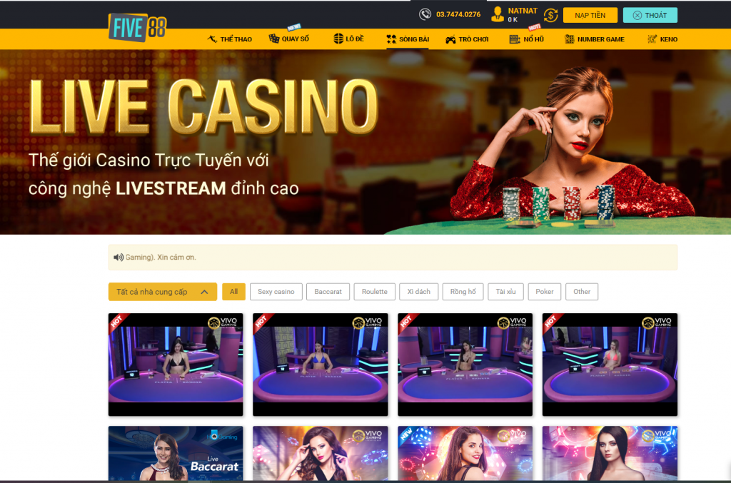 Live casino tại Five88