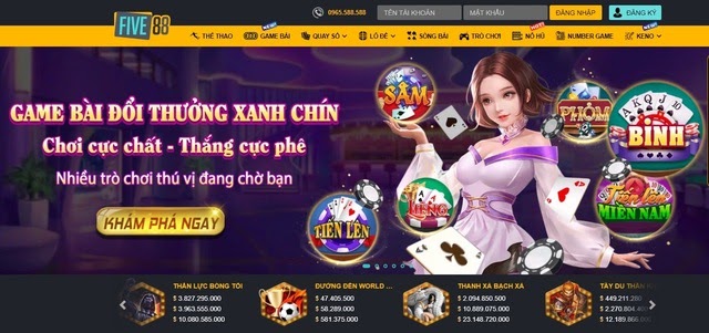 Kho game Five88 đa đạng tỷ lệ cược